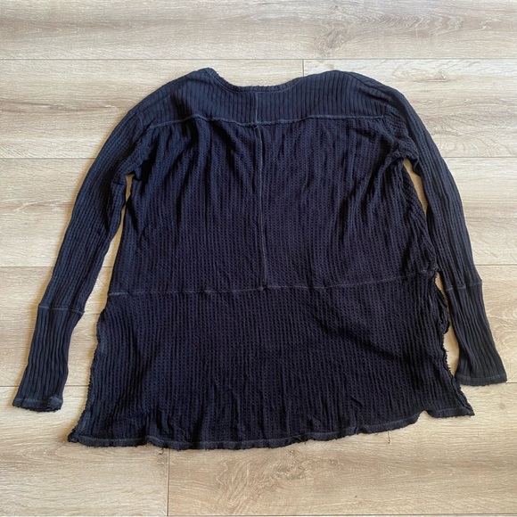 Free People Sunset Park Thermal waffle knit black - Picture 4 of 5